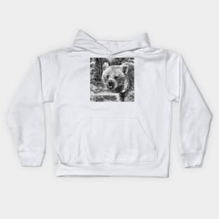 AnimalArtBW Bear 001 Kids Hoodie